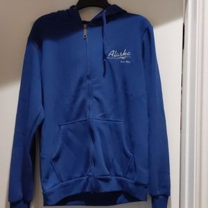 Men's blue hoodie jacket